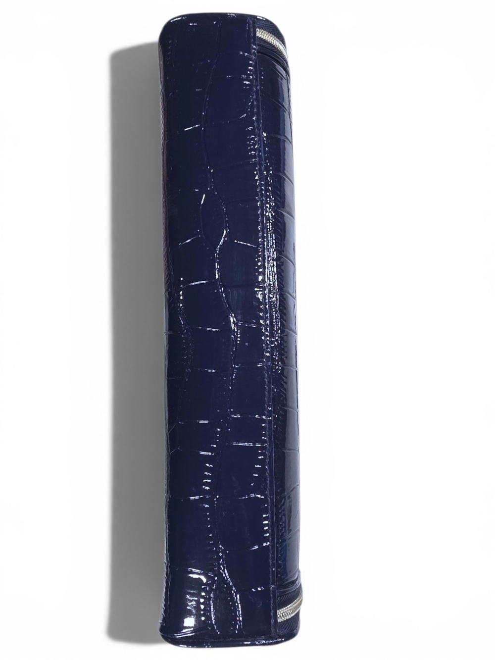 Estée Lauder Navy Blue Crocodile Embossed Makeup Train Case | Gold Zipper. - Picture 5 of 7
